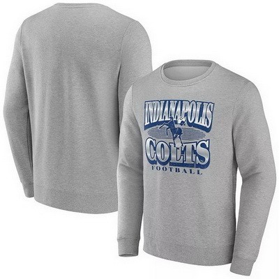 Men's Indianapolis Colts Gray Chance Throwback Fleece Pullover Sweatshirt