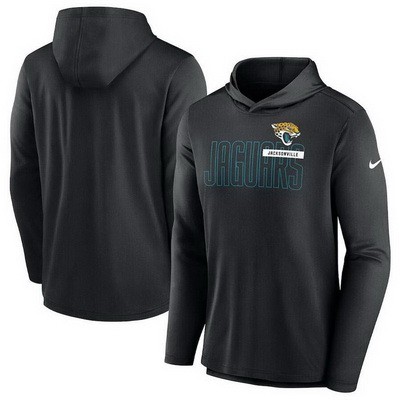 Men's Jacksonville Jaguars Black Lightweight Performance Hooded Long Sleeve T Shirt