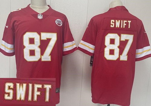 Men's Kansas City Chiefs #87 Taylor Swift Limited Red Vapor Jersey