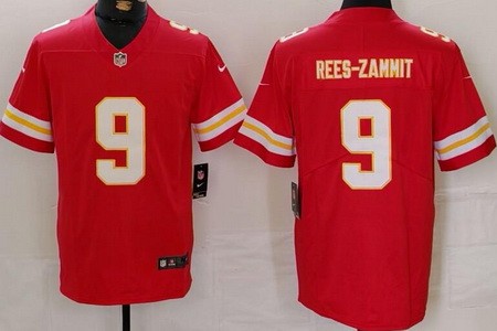 Men's Kansas City Chiefs #9 Louis Rees Zammit Limited Red Vapor Jersey