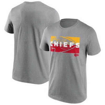 Men's Kansas City Chiefs Gray Square Off Tri Blend T Shirt