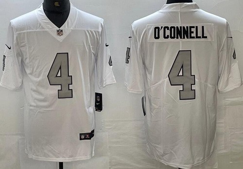 Men's Las Vegas Raiders #4 Aidan O'Connell Limited White Rush Color Jersey