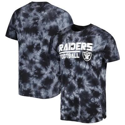Men's Las Vegas Raiders Black Resolution Tie Dye Raglan T Shirt