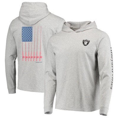 Men's Las Vegas Raiders Gray Vineyard Vines Hoodie Long Sleeve T Shirt