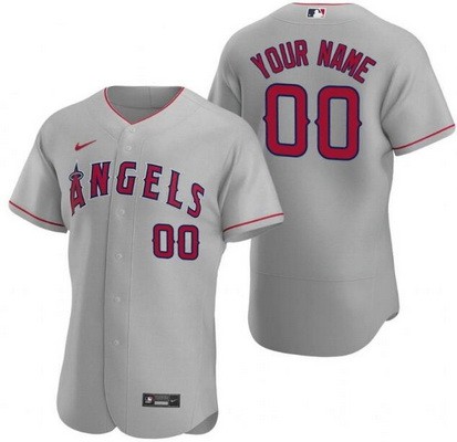 Men's Los Angeles Angels Customized Gray Authentic Jersey