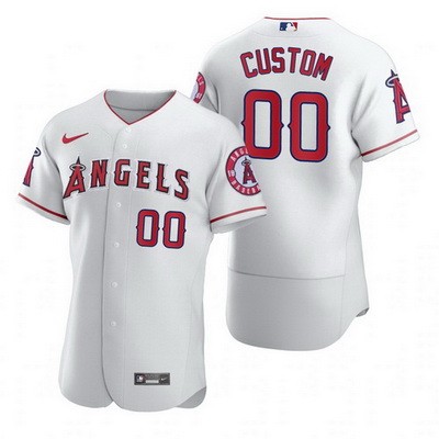 Men's Los Angeles Angels Customized White 2020 FlexBase Jersey