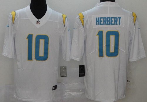 Men's Los Angeles Chargers #10 Justin Herbert Limited White 2020 Vapor Untouchable Jersey