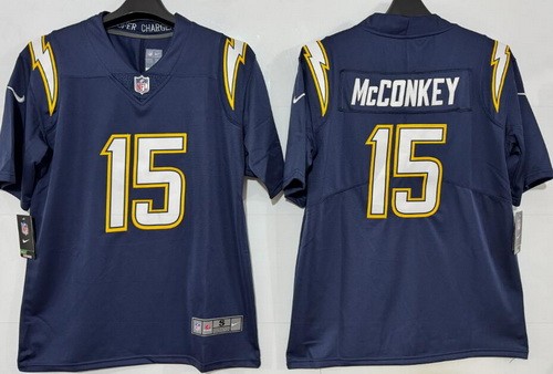 Men's Los Angeles Chargers #15 Ladd McConkey Limited Navy Vapor Jersey