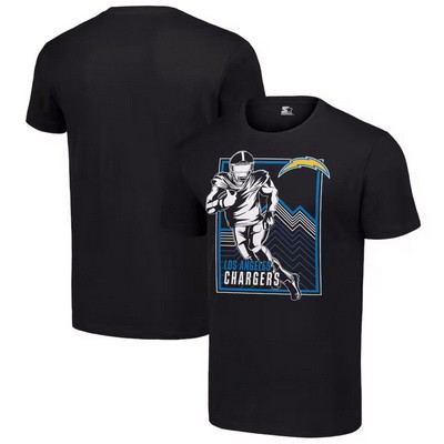 Men's Los Angeles Chargers Black Graphic Shield Logo T Shirt