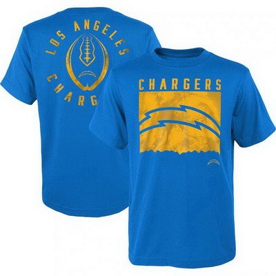 Men's Los Angeles Chargers Blue Liquid Camo Logo T Shirt