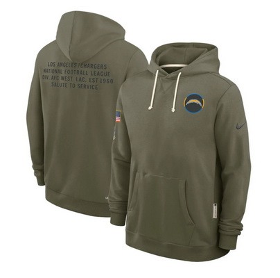 Men's Los Angeles Chargers Olive 2025 Salute to Service Sideline Hoodie