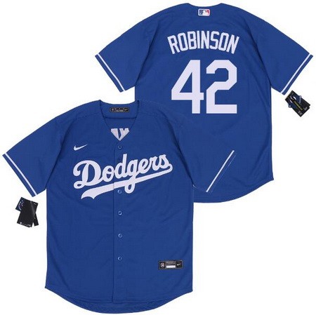 Men's Los Angeles Dodgers #42 Jackie Robinson Blue 2020 Cool Base Jersey