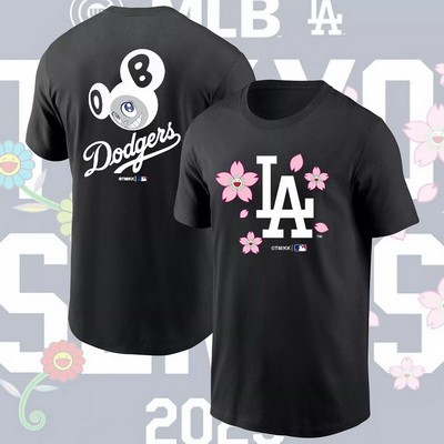 Men's Los Angeles Dodgers Black 2025 Tokyo Series T Shirt