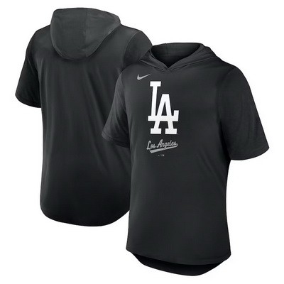 Men's Los Angeles Dodgers Black Tri Blend Hoodie T Shirt