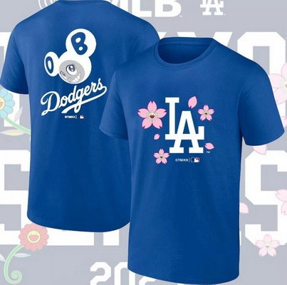 Men's Los Angeles Dodgers Blue 2025 Tokyo Series 9 T Shirt