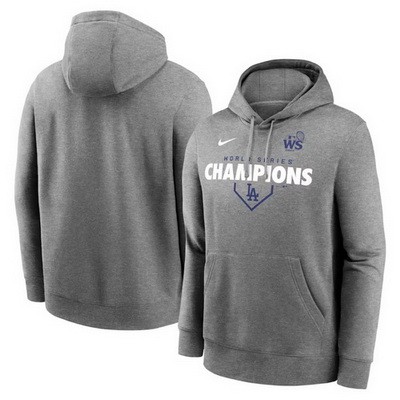 Men's Los Angeles Dodgers Gray 2024 World Series Champions Pullover Hoodie 250209