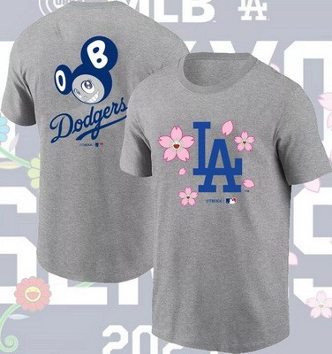 Men's Los Angeles Dodgers Gray 2025 Tokyo Series T Shirt