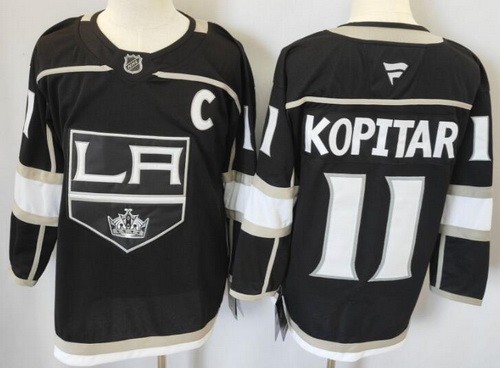Men's Los Angeles Kings #11 Anze Kopitar Black Fanatics Authentic Jersey