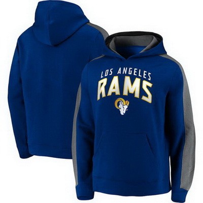 Men's Los Angeles Rams Blue Game Time Arch Pullover Hoodie