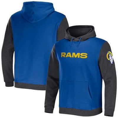 Men's Los Angeles Rams Blue NFL x Darius Rucker Collection Colorblock Pullover Hoodie