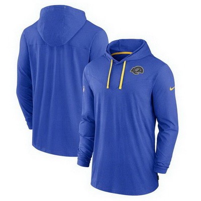 Men's Los Angeles Rams Sideline Pop Performance Pullover Long Sleeve Hoodie T Shirt