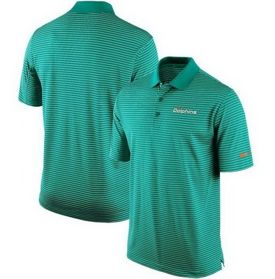 Men's Miami Dolphins Aqua Sideline Lock Up Victory Performance Polo