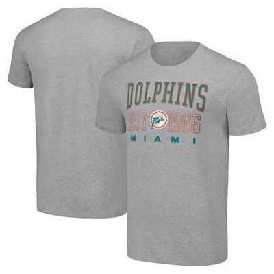 Men's Miami Dolphins Starter Gray Throwback Logo T Shirt