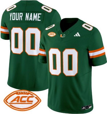 Men's Miami Hurricanes Custom Limited Green FUSE College Football Jersey