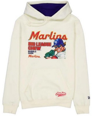 Men's Miami Marlins Cream Big League Chew Pullover Hoodie