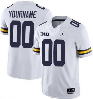 Men's Michigan Wolverines Custom Limited White FUSE College Football Jersey