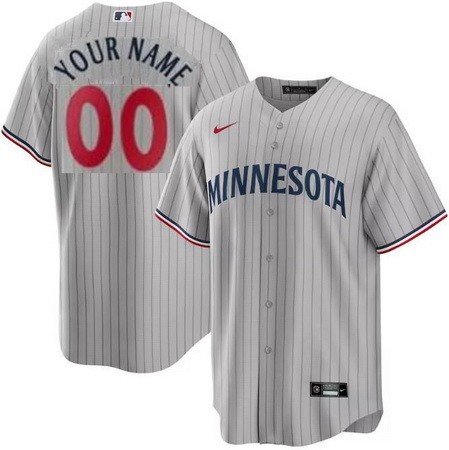 Men's Minnesota Twins Customized Gray Road Cool Base Jersey