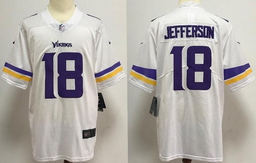 Men's Minnesota Vikings #18 Justin Jefferson Limited White Vapor Untouchable Jersey