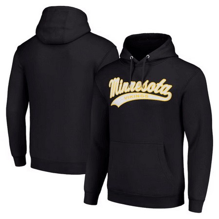 Men's Minnesota Vikings Starter Black Tailsweep Pullover Hoodie