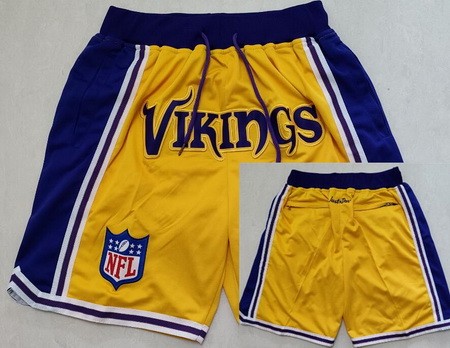 Men's Minnesota Vikings Yellow Just Don Shorts