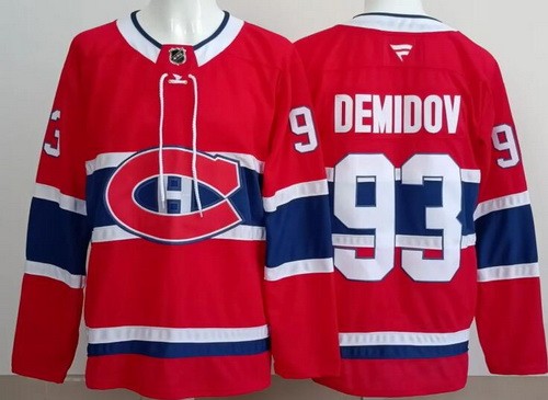 Men's Montreal Canadiens #93 Ivan Demidov Red Authentic Jersey
