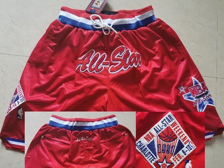 Men's NBA Red 1991 All Star Just Don Shorts