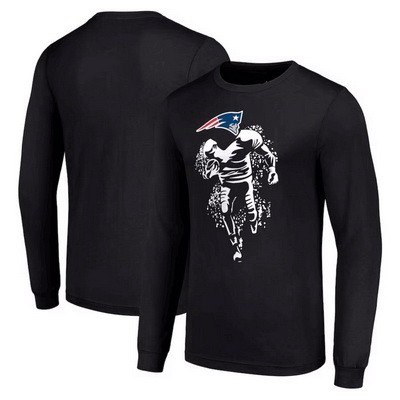 Men's New England Patriots Starter Black Logo Graphic Long Sleeve T Shirt