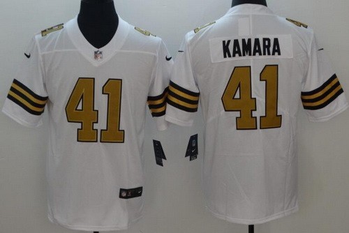 Men's New Orleans Saints #41 Alvin Kamara Limited White Rush Color Jersey