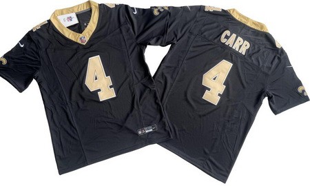 Men's New Orleans Saints #4 Derek Carr Limited Black FUSE Vapor Jersey