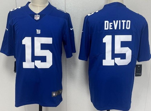 Men's New York Giants #15 Tommy DeVito Limited Blue Vapor Jersey