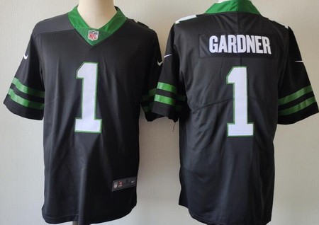 Men's New York Jets #1 Sauce Gardner Limited Black 2024 Vapor Jersey