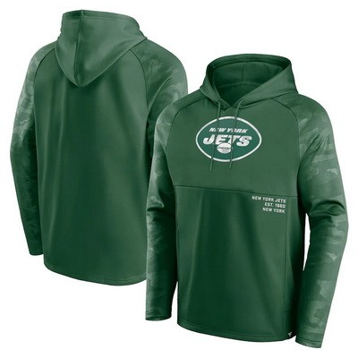 Men's New York Jets Green Shade Defender Raglan Pullover Hoodie