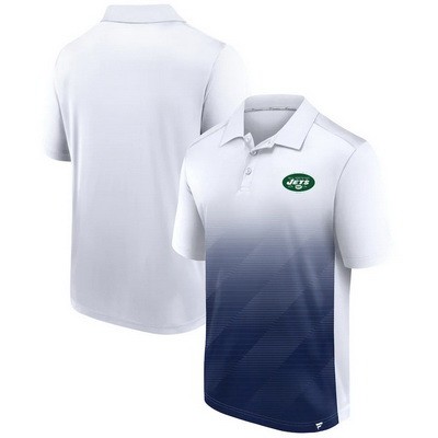 Men's New York Jets White Navy Parameter Polo