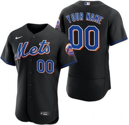 Men's New York Mets Customized Black 2022 Authentic Jersey