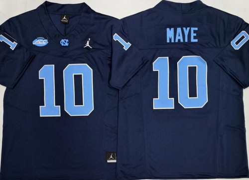 Men's North Carolina Tar Heels #10 Drake Maye Navy 2026 FUSE College Football Jersey