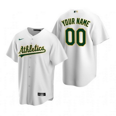 Men's Oakland Athletics Customized White 2020 Cool Base Jersey