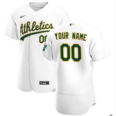 Men's Oakland Athletics Customized White 2020 FlexBase Jersey