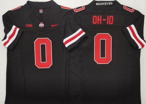 Men's Ohio State Buckeyes #0 OH IO Black FUSE College Football Jersey