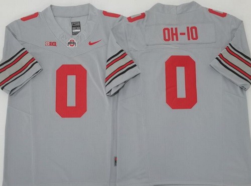 Men's Ohio State Buckeyes #0 OH IO Gray 2025 FUSE College Football Jersey