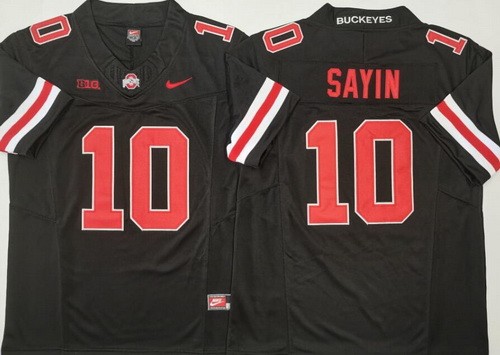 Men's Ohio State Buckeyes #10 Julian Sayin Limited Black FUSE College Football Jersey